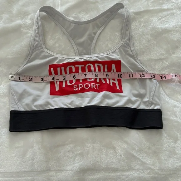 Victoria Sport White and Black Sports Bra - Picture 2 of 3